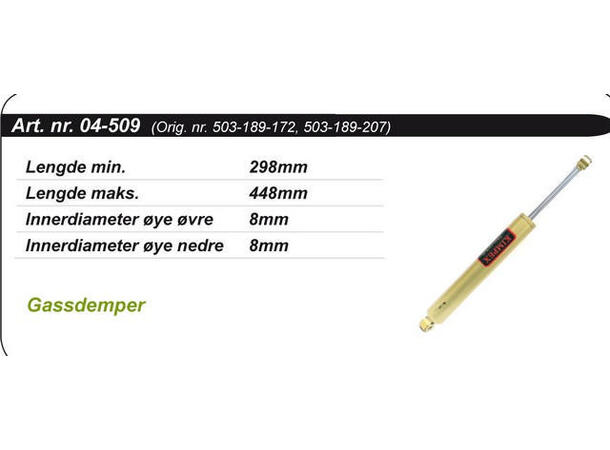 Støtdemper Ski-Doo/Lynx Kimpex Gold 503189172  503189207